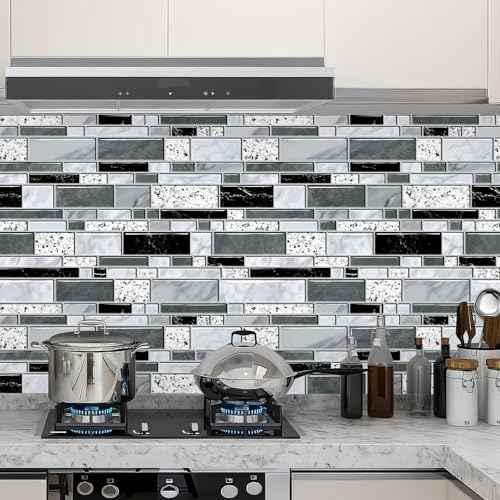 WENMER Peel and Stick Backsplash Wallpaper, Kitchen Backsplash Wallpaper, Kitchen Peel and Stick Wall Paper, Tile Contact Paper for Countertop, Bathroom 17.7"x 118"