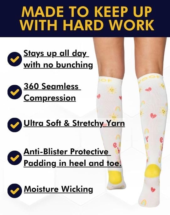 Compression Socks for Women & Men Circulation - 15-20 mmHg Compression Socks - Best Support for Nurses, Running, Athletic