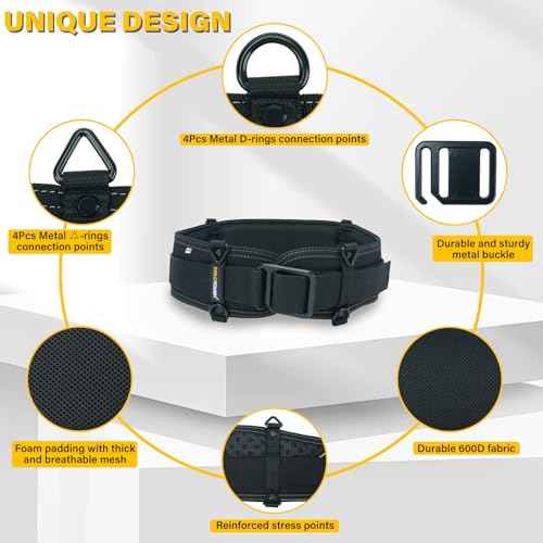 MELOTOUGH Padded Tool Belt,Electrician Tool Belt,Work Belt for Men,Quick Release,Thick Confortable Foam Padding,Military-Inspired Dual-Layer Construction?,More Safe,Adjustable Waist 30''-43''(SM)?