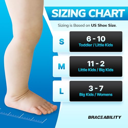 BraceAbility Toe Walking Socks (Pair) - Pediatric Kids Foot Brace for Comfortable Tip Toe Walking Prevention and Correction for Children and Toddlers, Cerebral Palsy Equipment, ADHD Support (S - Beige)