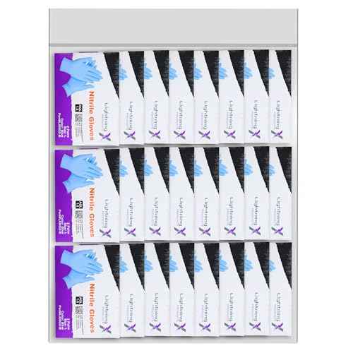 Lightning X Products Blue Nitrile Glove Pairs, Individually Packed, 100 Gloves, 50 Pairs, 25 Carded Packs of 2 Pairs - Large