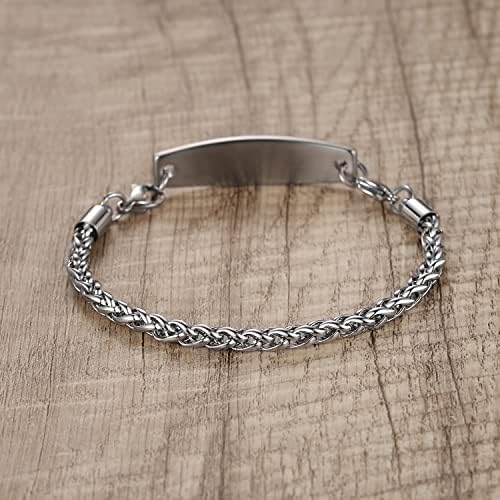 LinnaLove-Stainless Steel Wheat Chain lnterchangeable Medical Alert Bracelets - (Just Chain)