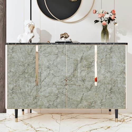Cyan Green Marble Contact Paper for Countertops Cabinets Green Marble Wallpaper Glossy Waterproof Peel and Stick Countertops Self Adhesive Vinyl Wrap for Kitchen Bathroom Counter 15.7" X 78.8"