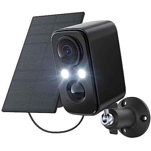 Security Cameras Wireless Outdoor: Cameras for Home Security WiFi Camera with Solar Panel Battery Powered Surveillance System Kit Motion Sensor Alarm Floodlight Night Vision IP66 Waterproof