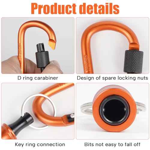6PCS Bit Holders Keychain, 1/4 inch Hex Shank Bit Holders, Quick-change Design