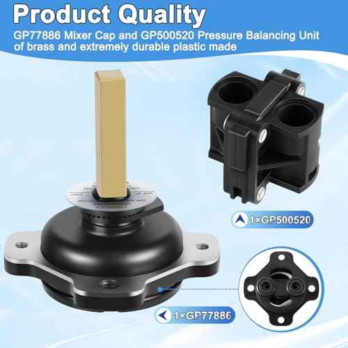 GP77886 Mixer Cap and GP500520 Pressure Balancing Unit Cartridge, Compatible with Kohler K-GP77886, Shower Cartridge Replacement for K-15700-K Mixing Valve and for Rite-Temp K-15701-K Mixing Valve