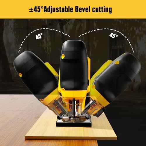 Cordless Jig Saw Compatible with Dewalt 20V MAX Battery (Tool Only), Brushless Orbital Tool w/ 3800 SPM Blade Speed, 6 Variable Speed, Bevel Angle (0¡Æ-45¡Æ), 4 Orbital Settings, LED Light