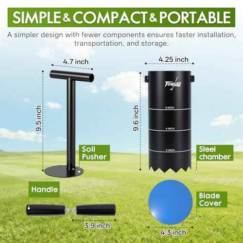Portable Golf Hole Cutter with Detachable Grip, 4-inch and 6-inch USGA-Standard Carbon Steel Hole Digger ? Backyard, Garden, Outdoor Golf Putting Green Practice