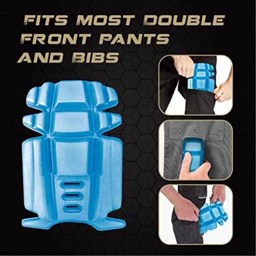 3 Pairs No Strap Knee Pad Insert for Work Pants, Uniforms, and Tactical Pants, Breathable Pocket Knee Pads for Gardening, Construction, Flooring, Cleaning, and Garage, 9.3''¡¿6.5''¡¿1'', Blue