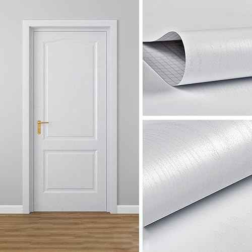White Wood Wallpaper - White Wood Contact Paper - Peel and Stick Wallpaper Modern ? Self-Adhesive Removable Wall Paper for Cabinets Countertop Furniture Kitchen Wall, Easy to Clean 17.7¡±¡¿78.8¡± Vinyl