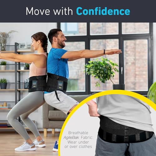 Back Brace for Lower Back Pain Women - Back Support for Men, Back Support Belt for Women, Back Brace for Men Lower Back Pain Relief, Back Brace for Work, Medical-Grade Lumbar Support Brace, Black, S