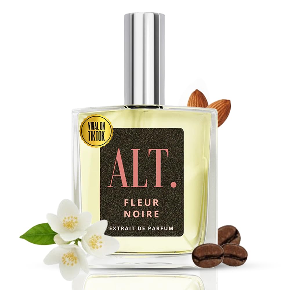 ALT. FRAGRANCES Fleur Noire - Inspired by Black Opium Perfume for Women, Extrait de Parfum, Long Lasting Fragrance with Coffee, Jasmine & Vanilla Notes, 100ml