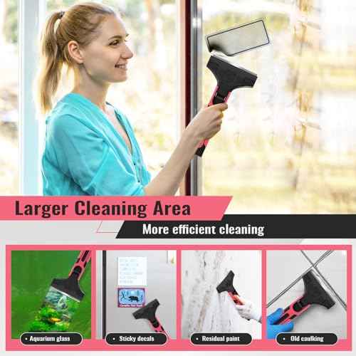4" Razor Blade Scraper, Scraper Tool with 15pcs Razor Blades, Scrapper for Cleaning Paint, Sticker & Caulk Remover Tool, Glass Scraper for Windows, Stove Top, Oven, Cooktop, Floor, Tile