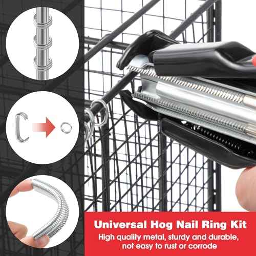 Dreyoo 2500 Pcs C Clips Hog Ring Pliers Kit, 3/4'' Hog Ring Nail, Fencing Plier Staple Gun Cage Clamp for Animal Pet Cages Fencing, Upholstery, Car Cushions, Meat and Sausage Casings