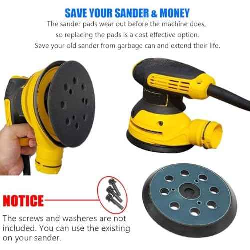 5 Inch 8-Hole Replacement Sander Pads for Dewalt Sander, 5" Hook and Loop Sanding Backing Pads for DeWalt DW420 DW421 DW422 DW423 DW426 D26451 Random Orbital Sander, 1-Pack