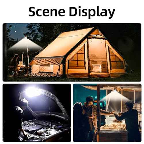 Tent Light Rechargeable Hanging Flashlight Ultra Bright Led Camping Lantern with Waterproof Portable Tent Lamp for Camping Emergency Usage(Infinite Dimming-Remote)