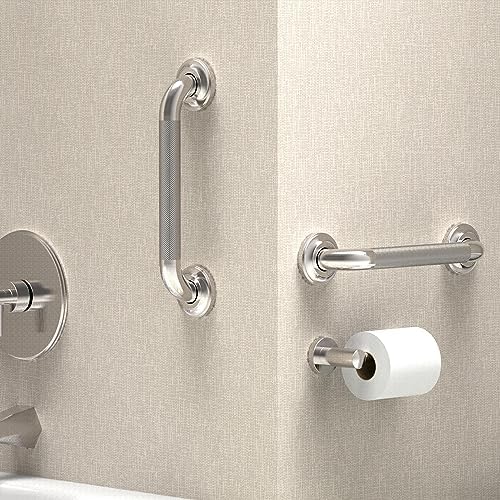 1-1/4" Knurled Grab Bar, ADA Compliant Bath Safety Shower Handrail, Bathroom Mobility Aid Handle for Seniors and Disabled, Heavy Duty 500lbs Support