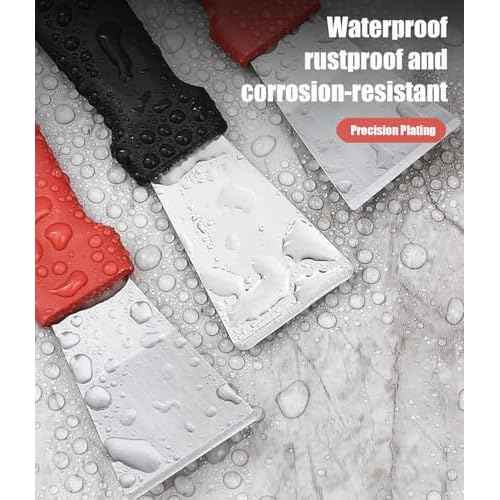 Kytasryl 4PC Multi-functional Stainless steel Scraper, Lengthened Kitchen Cleaning Scraper Spatula, Refrigerator De-icing Tool, Bathroom Gap Cleaning Tool, walls or floors clearing scraper