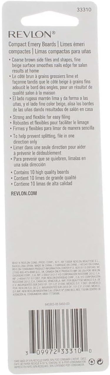 Revlon Compact Emery Board 10 ea (Pack of 2)