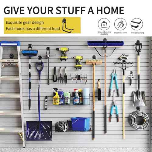 8.77 in Garage Hooks Heavy Duty 9Pack Ladder Tool Hangers for Garage Wall 110 LB Bike Hooks for Garage Organization and Storage Anti-Slip Double Wall Garage Storage Hooks