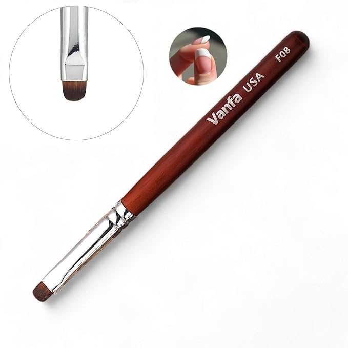 Vanfa French Brush for Nails, Clean up brush for Gel Nail Polish (F08)