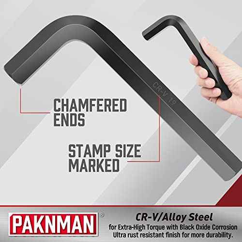 14-Piece Jumbo Allen Wrench Set, Extra Large Hex Key Set, SAE & Metric, MM (8mm-19mm), SAE (1/4"-3/4)