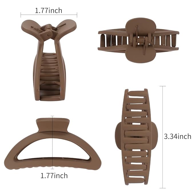 Canitor Hair Clips Set - Neutral Matte Claw Clips for Thin, Medium, and Thick Hair - Cute Semicircle Designs for Women
