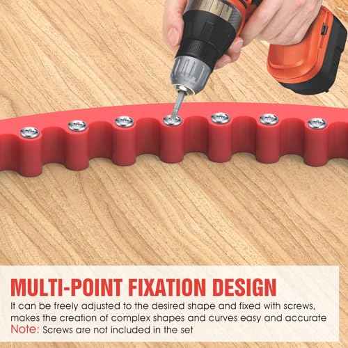 Pisman Router Edge Guide & Template Kit - 78" Plastic Woodworking Profiling Strip for Precision Trimming | Fits Bosch/Dewalt/Makita Routers | DIY Furniture, Cabinet & Table Edge Molding (Red)