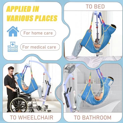 500lbs Mesh Full Body Sling for Lift - Patient Transfer Sling with Wide Pads for Elderly & Disabled,Compatible and Multi-Scene Transfer