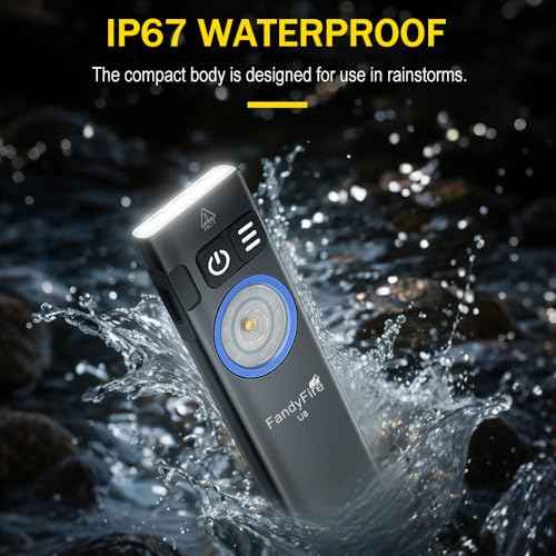U8 Rechargeable EDC Flashlight, 650 Lumens Flat Pocket Flashlight with Clip, Mini RGB Side Light, IP67 Waterproof Magnetic Keychain Light for Everyday Carry