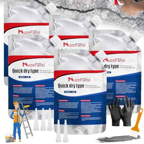 Concrete Crack Filler, Concrete Crack Repair Sealant, Weather-Resistant Crack Caulking Glue, Fast-Drying Crack Repair Adhesive for Slabs, Sidewalk, Foundation & Garage ? Indoor Outdoor Use (5 Pack)