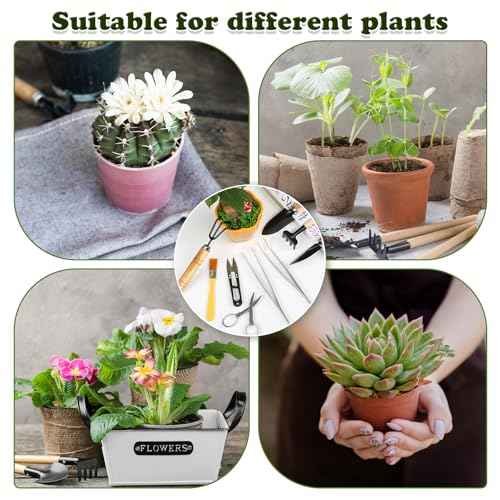 9 Piece Basic Bonsai Tools Set, Includes Pruning Shears, Mini Rake, Fold Scissors and More