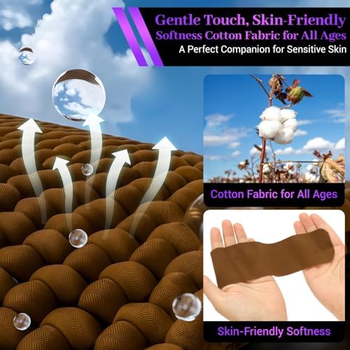 Pro VityElk Kinesiology Tape Uncut Elastic Sports Tape for Muscle Pain Relief & Support - Breathable Waterproof Athletic Tape for Joints, Back, Knees - 2In x 16.4ft /Roll (Beige 4 Roll)