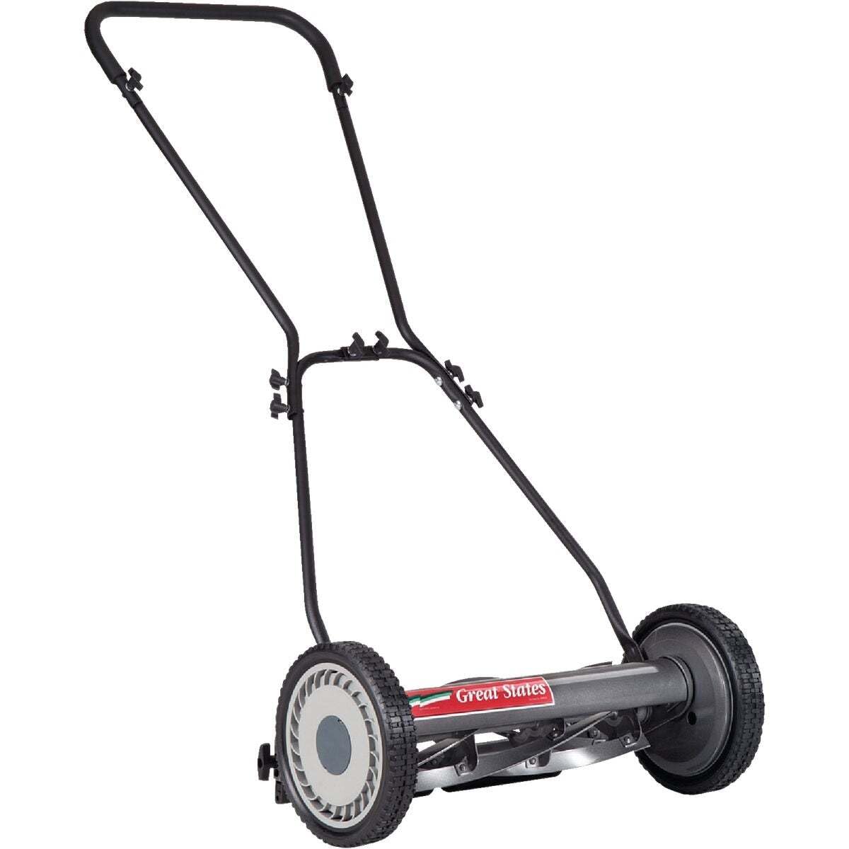 Great States 815-18 18-Inch 5-Blade Push Reel Lawn Mower, 18-Inch, 5-Blade, Grey