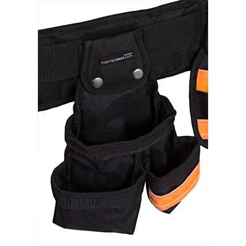 Internet¡¯s Best Tool Belt Carpenter Apron - 10 Pockets - Quick Release Work Belt with Utility Pouch - Handyman Rig - Removable Bags