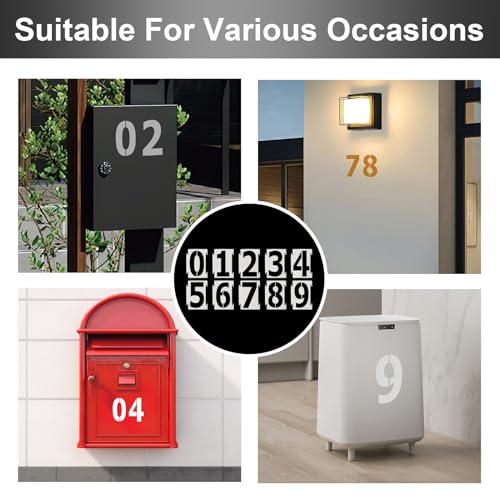 Number Stencils 4 inch Curb, 20Pcs 0-9 Address Curb Stencil Kit Reusable Plastic Numbers Interlocking Stencils for Painting Address on Wall Wood Road Mailbox