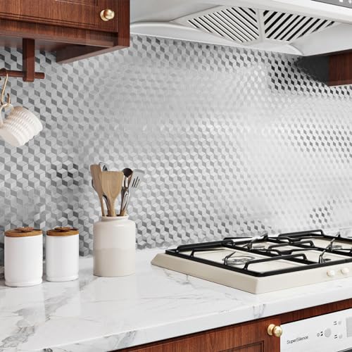 WESTICK Stainless Steel Contact Paper for Appliance Oil Proof Stainless Steel Wallpaper Peel and Stick Waterproof Silver Countertop Contact Paper for Kitchen Backsplash Stove Fridge Wrap 78"x15.8"