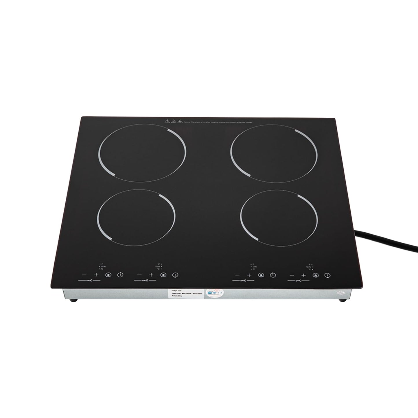 23 Inch Countertop Electric Cooktop 4 Burner,110V Plug in Electric Stovetop