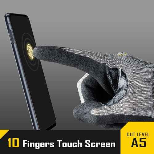 COOLJOB ANSI A5 Cut Resistant Gloves - 3/12 Pairs, Nitrile Rubber Dipped Safety Work Gloves for Men, Knife Proof with Grip Coating for Construction Warehouse Glass Wood Work, Grey Medium