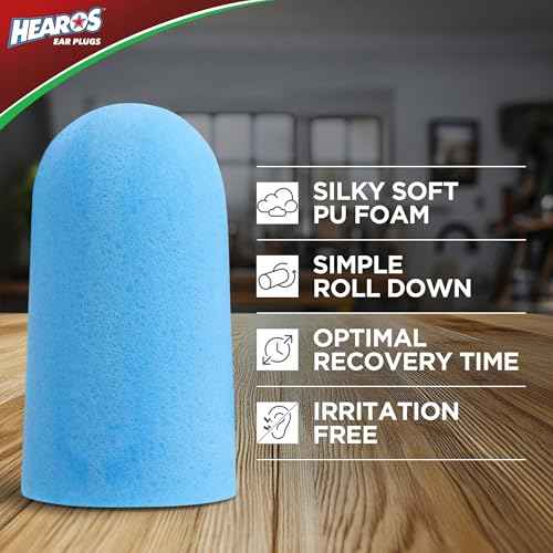 HEAROS Xtreme Protection Foam Ear Plugs, 33dB NRR 33, 200 Pairs (Blue)