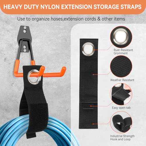 Garage Hooks Heavy Duty Utility Steel Garage Storage Hook Organization Wall Mount Hooks for Hanging Bike, Ladder and Garden Tools (Orange-22)