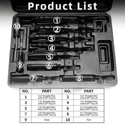 WISEUP 10-Piece Snap Ring Pliers Set, Heavy Duty Internal/External Circlip Pliers Kit with Straight Bent Pliers Hook an Pick, Straight/Bent Jaw Tips for C-Clip Ring Remover with Storage Case
