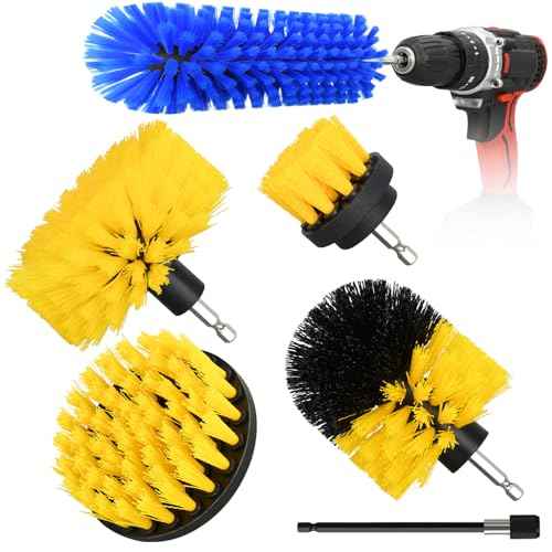 6pcs Drill Brush Attachment Set, for Tile Grout, Bathroom, Kitchen, Car Wheel, Floor, Sink, Corner