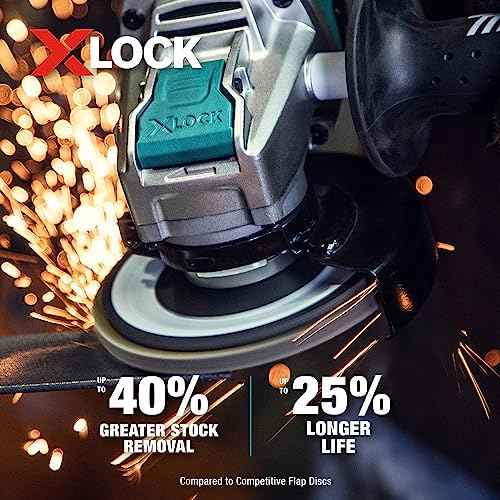 Makita T-03919 X-Lock 4?1/2" 80 Grit Type 29 Angled Grinding and Polishing Flap Disc for X-Lock and All 7/8" Arbor Grinders
