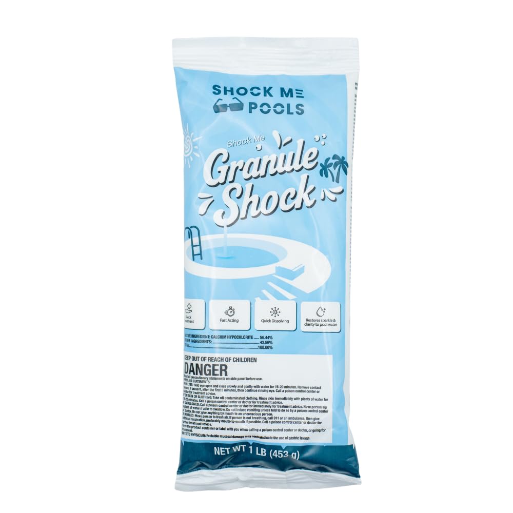Cal Hypo Granule Pool Shock – Fast-Dissolving Chlorine Shock Treatment for Swimming Pools – Powerful Pool Water Clarifier & Sanitizer – for Inground & Above Ground Pools – 1 lb Bag (24 Pack)