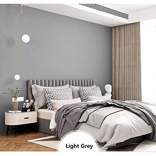 17.51in x118in Grey Wallpaper Peel and Stick Removable Self Adhesive Grey Contact Paper for Cabinets Bedroom Bathroom Wall Covering Matte Textured Waterproof DIY Decorative