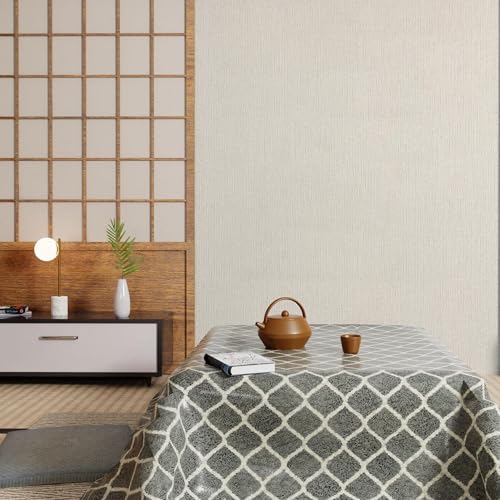 Dimoon 78.7"x17.7" Embossed Stripe Thicken Advanced Texture White Peel and Stick Wallpaper Stick Peel Modern Off-White Waterproof Contact Paper Pure Self Adhesive Wallpaper Removable Liner Viny Roll