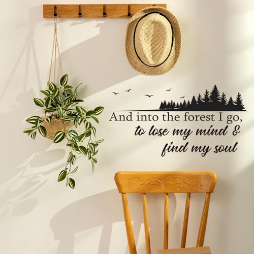 and into The Forest I Go to Lose My Mind and Find My Soul Vinyl Wall Decal Inspirational Quotes Wall Art Lettering Bedroom Living Room Decor