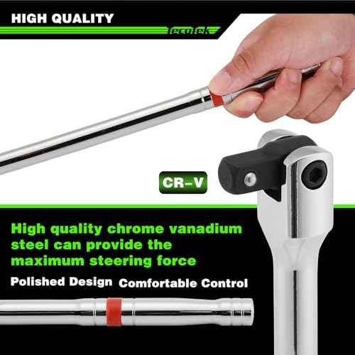 6-Piece Breaker Bar Set, Breaker Bar with Socket Extension, 1/4", 3/8" and 1/2" Drive, 6", 10", 15" Length with 180¡Æ Rotatable Head, CR-V Steel