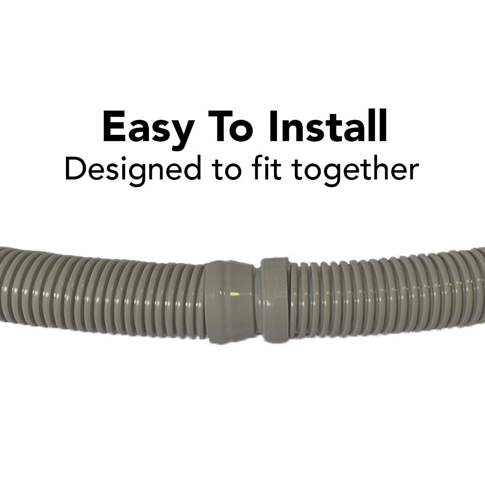 Puri Tech 6 Pack Universal Swimming Pool Cleaner Suction Hose 48 Long Grey Color for Hayward Navigator, Pool Vac Ultra, AquaBug, Polaris ATV and More